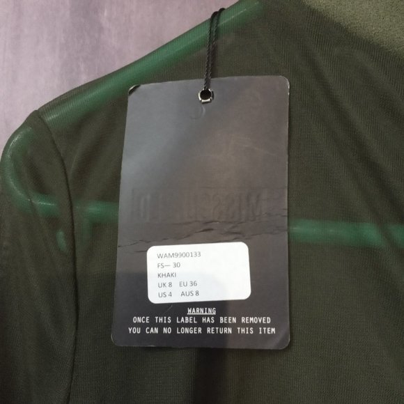 AVBL Sexy Missguided Khaki Green Sheer Top Jumpsuit - UK8 - Picture 9 of 9